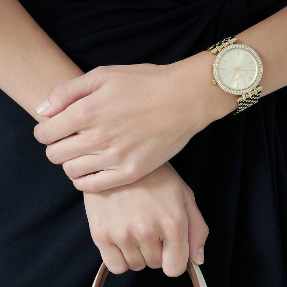 Michael Kors MK3191 Darci Glitz Gold Dial Pave Bezel Crystal Women's Watch — view 2