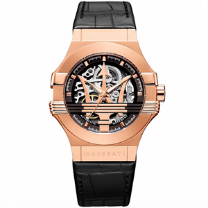 Maserati R8821108025 Automatic Skeleton Dial Rose Gold Men's Watch