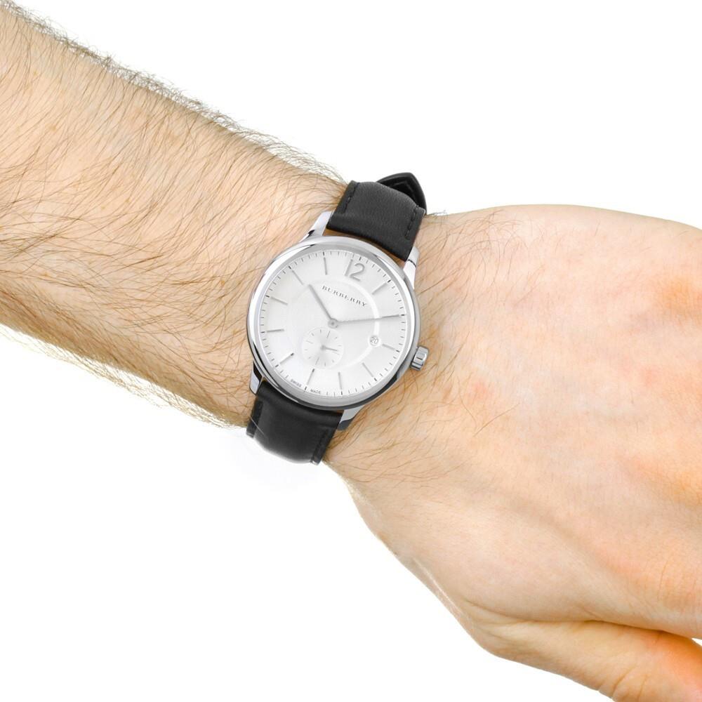 Burberry BU10000 Classic Round Beige Dial Black Leather Men's Watch — view 3