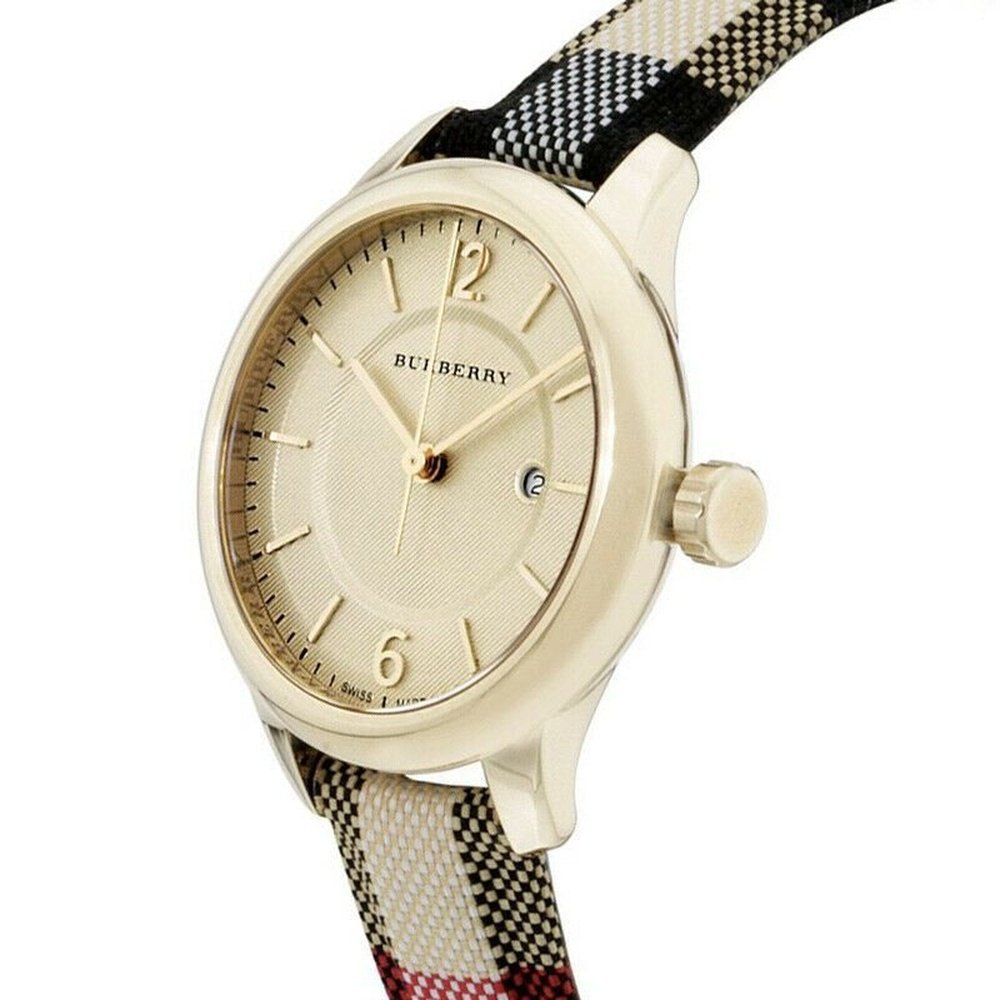 Burberry BU10104 Honey Check Stamped Dial Ladies Watch — view 4