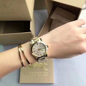 Burberry BU9033 The City Yellow Gold Unisex Watch — view 4