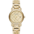 Burberry BU9038 The City Engraved Checked Gold Unisex Watch
