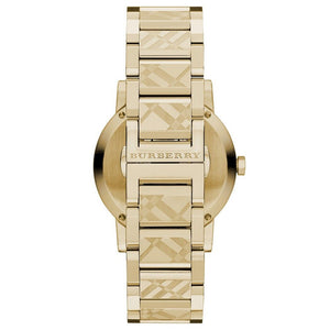 Burberry BU9038 The City Engraved Checked Gold Unisex Watch — view 2