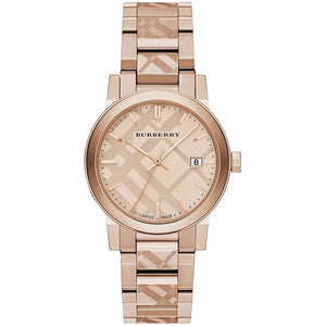 Burberry BU9039 Rose GoldTone Dial Stainless Steel Unisex Watch