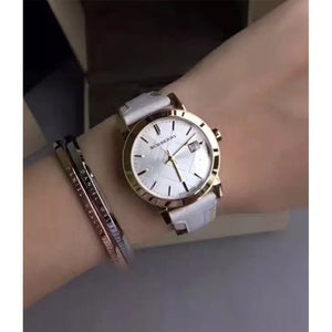 Burberry BU9110 Leather White Large Check Women's Watch — view 4