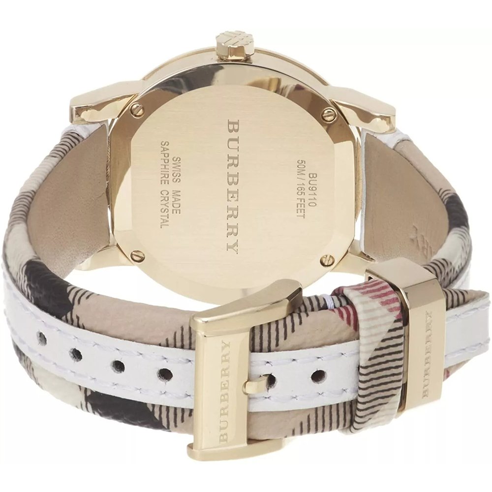 Burberry BU9110 Leather White Large Check Women's Watch — view 2