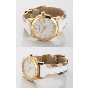 Burberry BU9110 Leather White Large Check Women's Watch — view 3