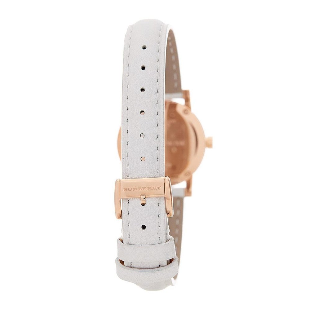 Burberry BU9209 Rose Gold Tone White Leather Women's Watch — view 2