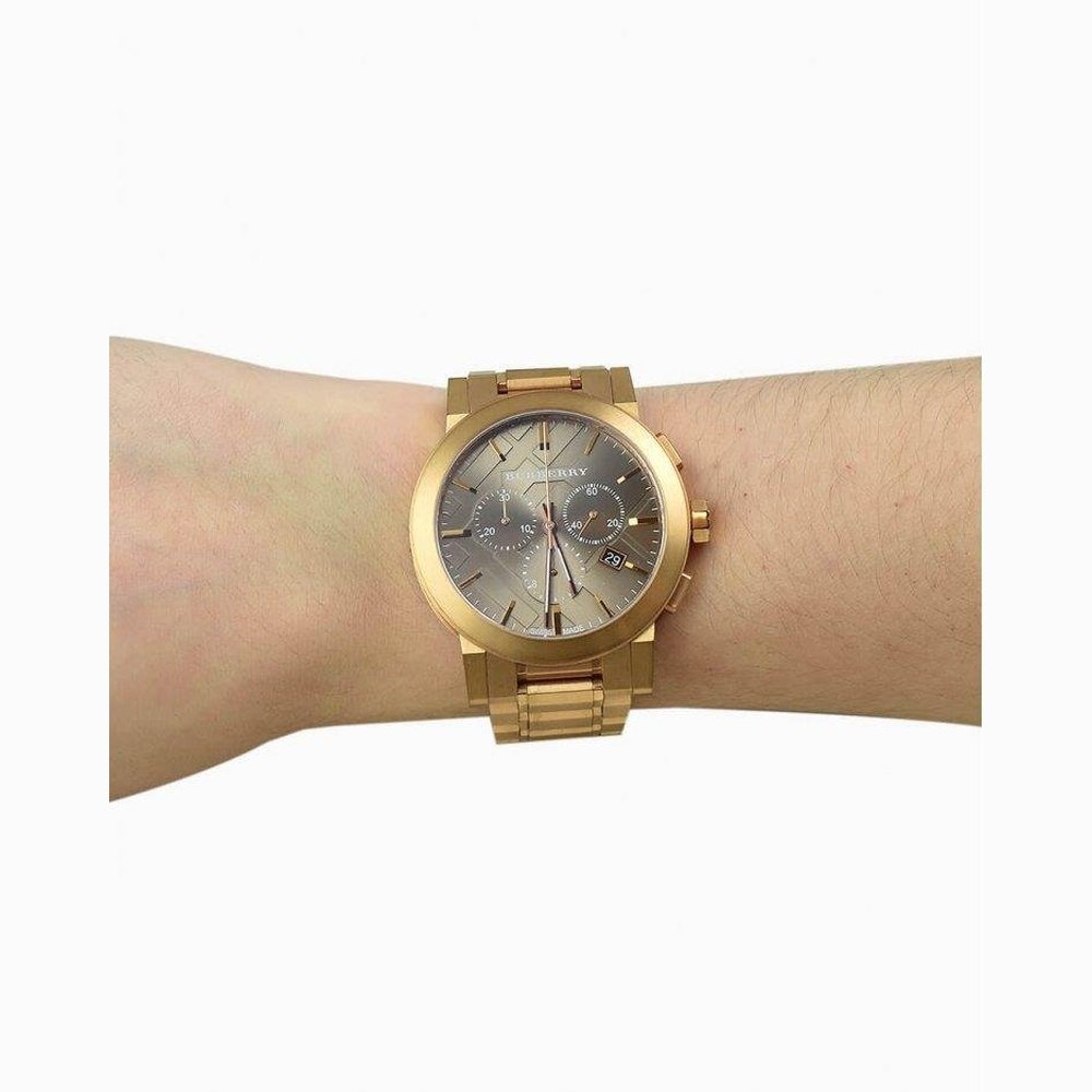 Burberry BU9353 Taupe Chronograph Dial Rose Gold Plated Steel Men's Watch — view 3