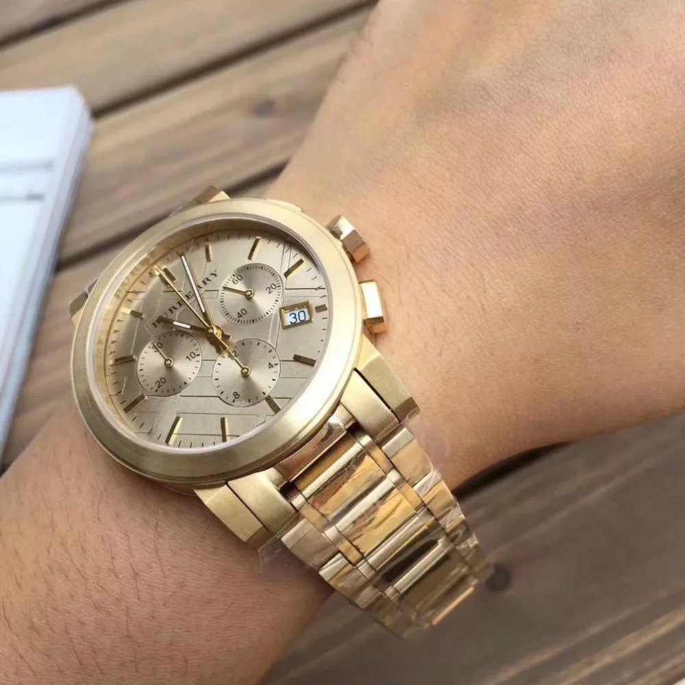 Burberry BU9753 City Chronograph Gold Dial Men's Watch — view 3