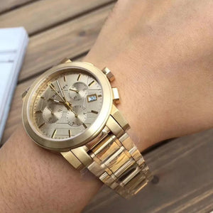 Burberry BU9753 City Chronograph Gold Dial Men's Watch — view 3