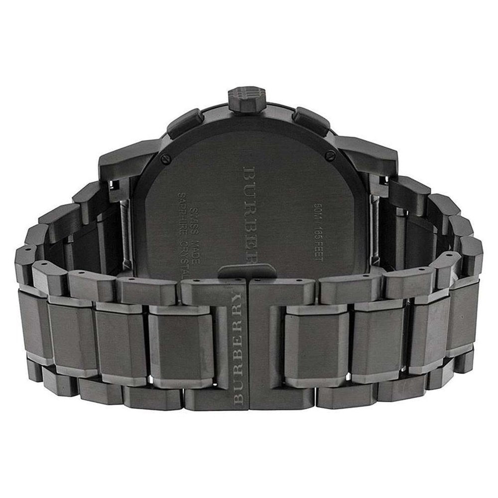 Burberry Men's BU9354 Large Check Gray Ion Plated Stainless Steel Watch — view 3
