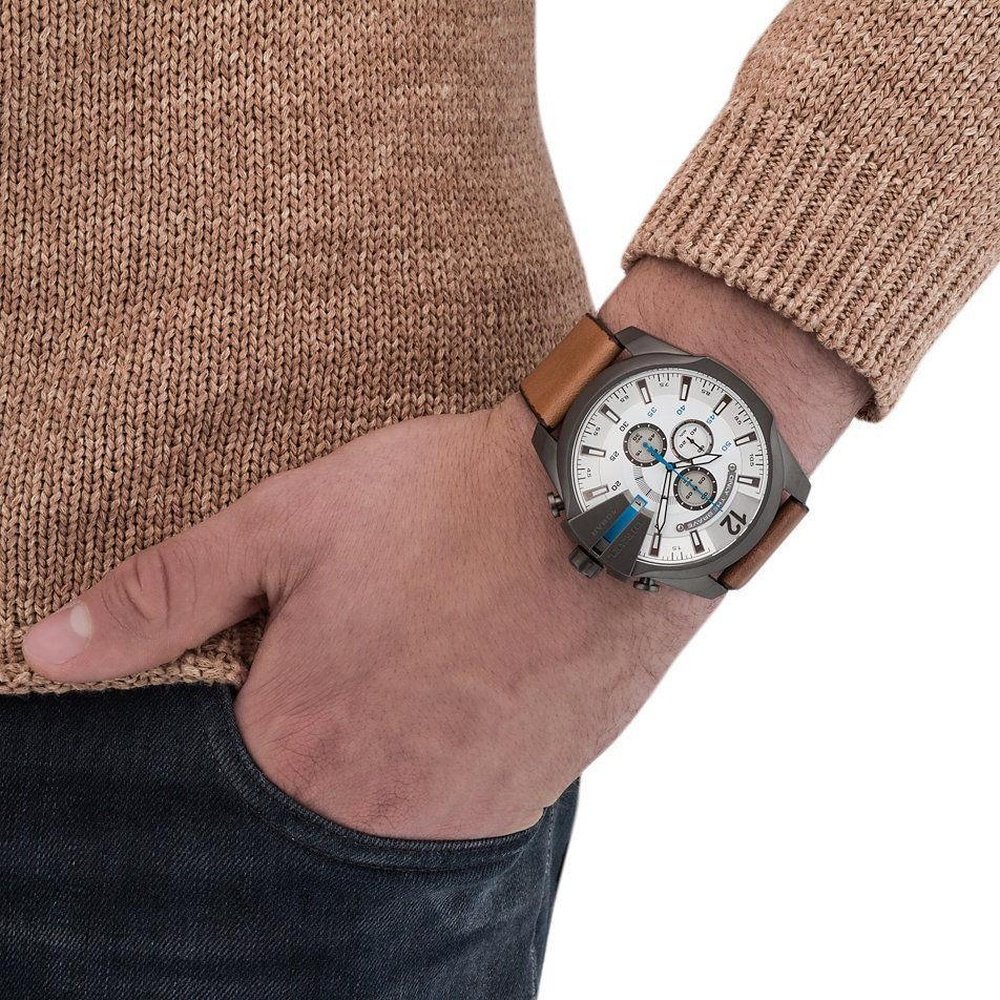 Diesel DZ4280 Mega Chief Brown Leather Men's Watch — view 3
