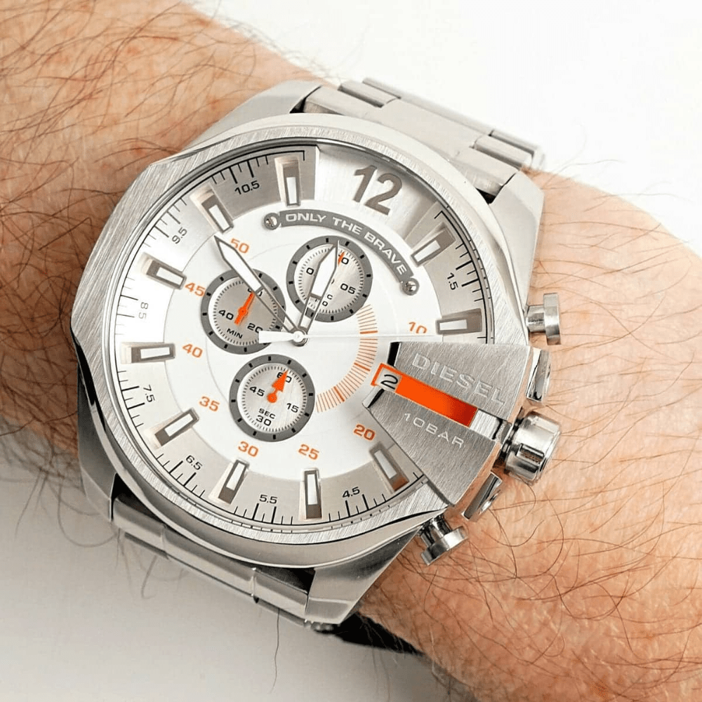 Diesel DZ4328 Mega Chief Chronograph Silver Dial Men's Watch — view 6
