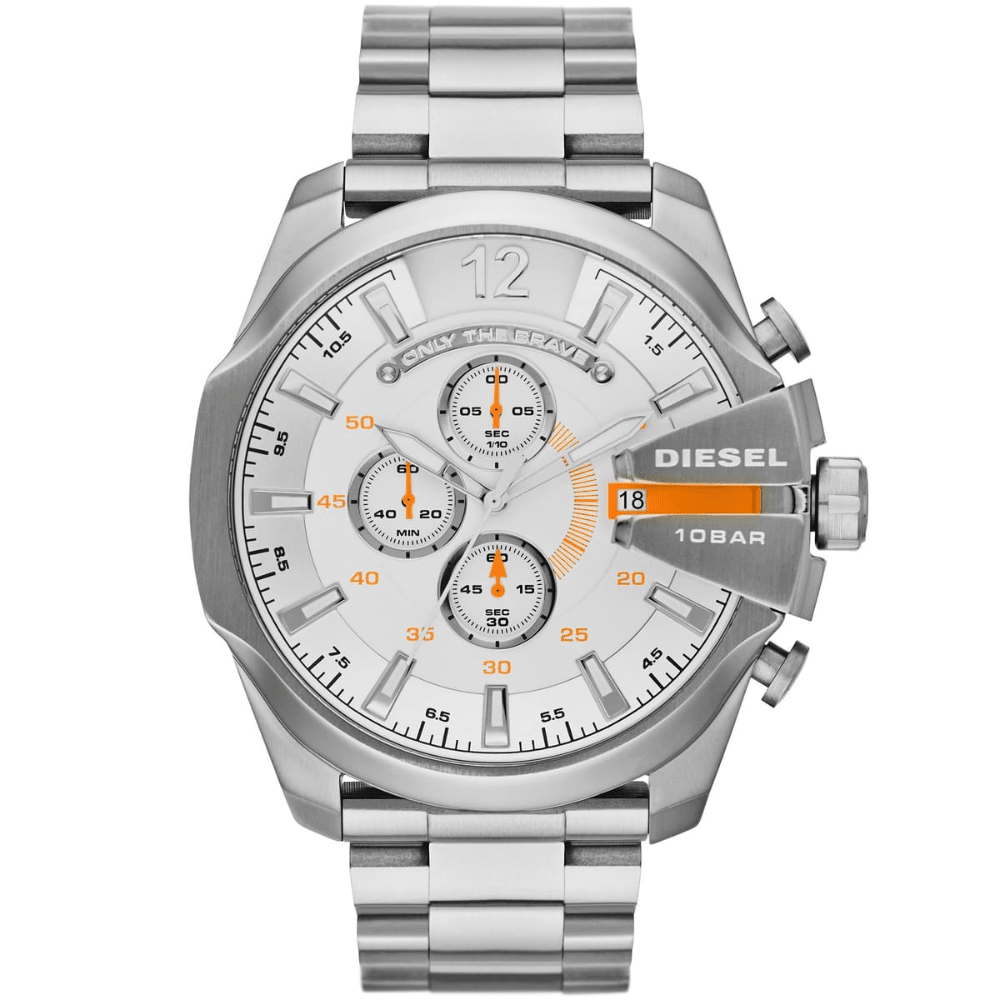 Diesel DZ4328 Mega Chief Chronograph Silver Dial Men's Watch