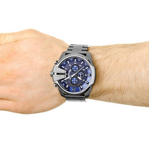 Diesel DZ4329 Mega Chief Chronograph Blue Dial Gunmetal Ion-plated Men's Watch — view 4