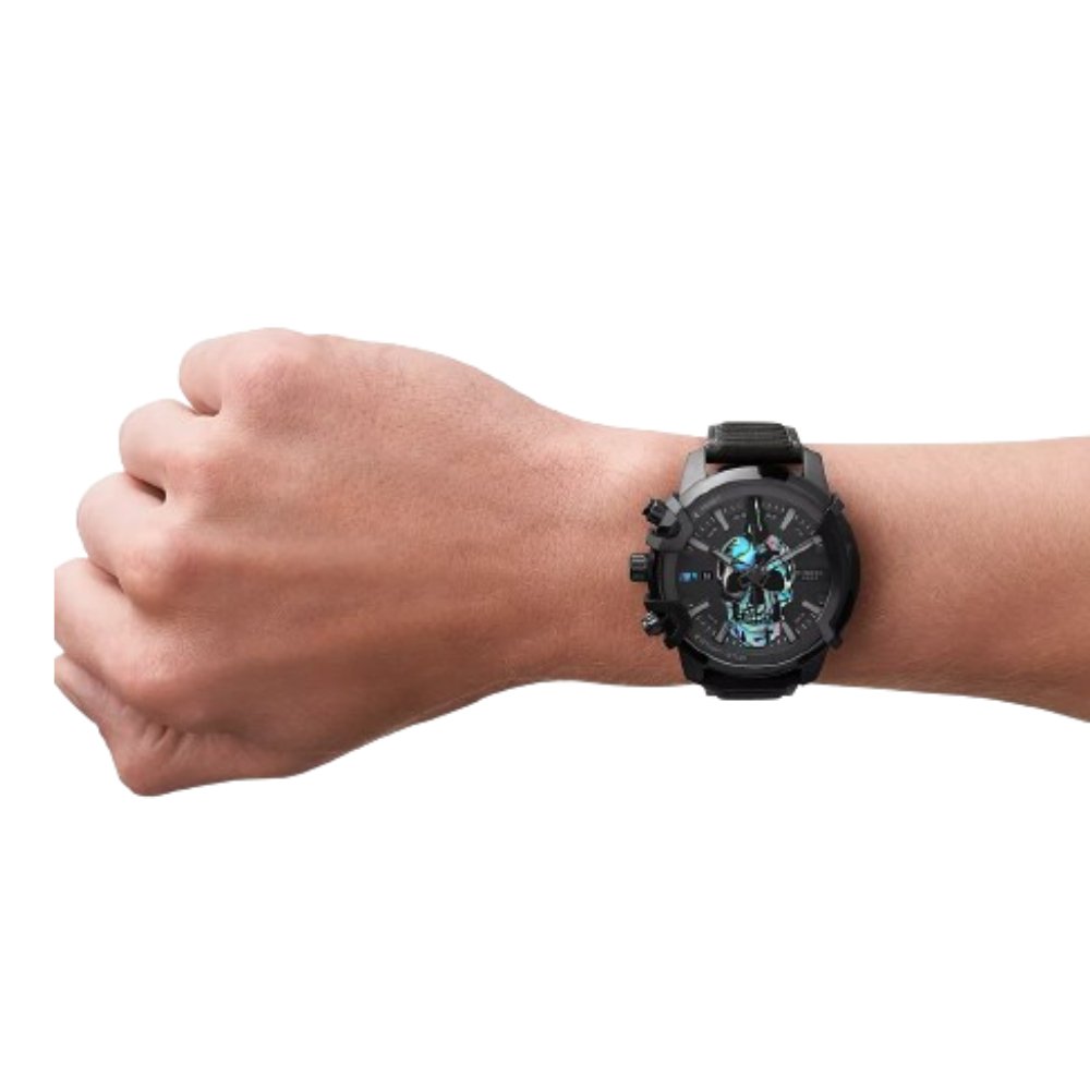 Diesel DZ4576 Griffed Chronograph Black Leather Watch — view 4