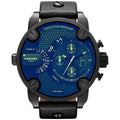 Diesel DZ7257 Bad Ass Chronograph Blue Dial Black Leather Men's Watch