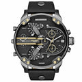 Diesel DZ7348 Mr. Daddy 2.0 Black Dial Black Leather Men's Watch