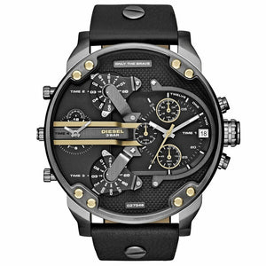 Diesel DZ7348 Mr. Daddy 2.0 Black Dial Black Leather Men's Watch