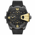 Diesel DZ7377 Uber Chief Black Dial Black Leather Men's Watch