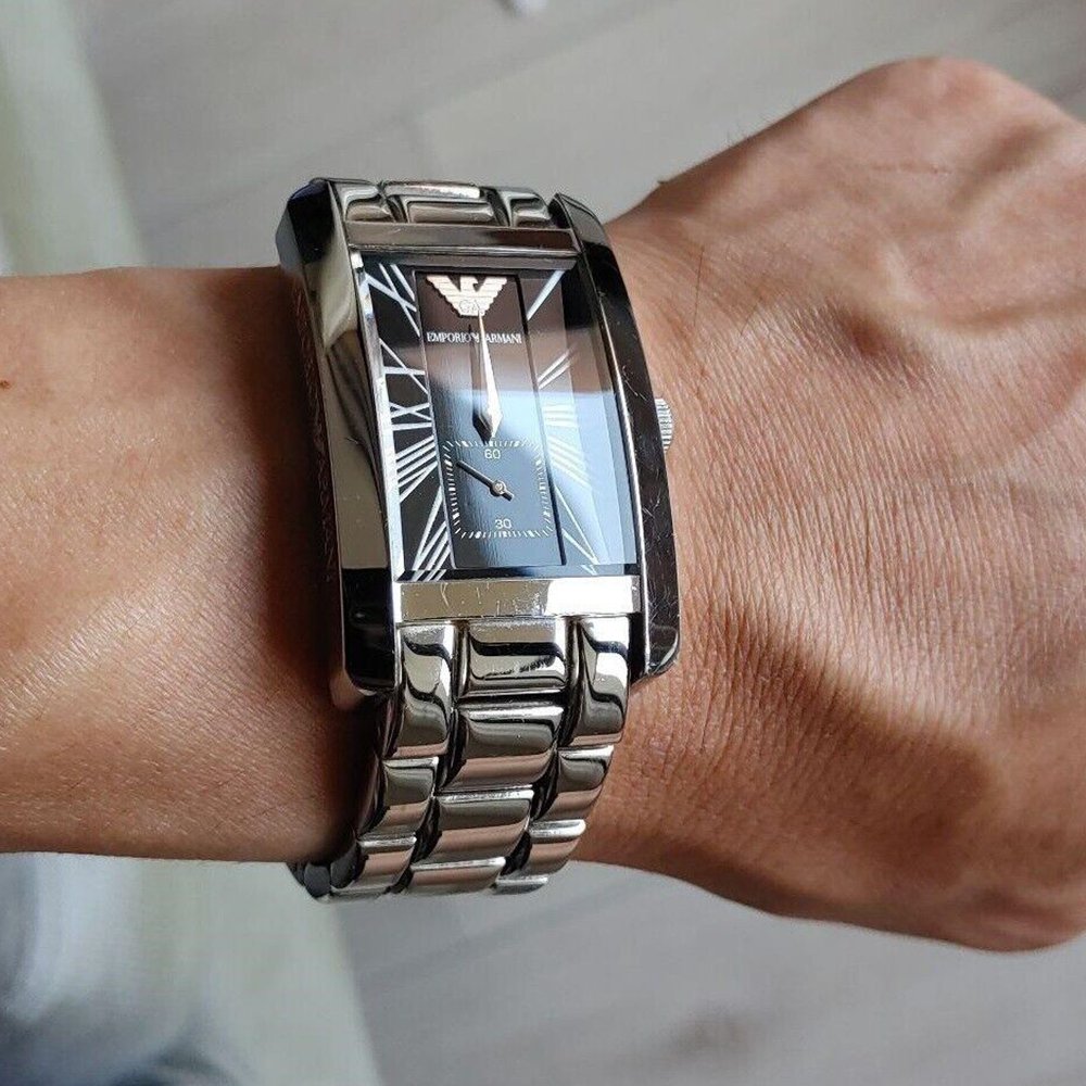 Emporio Armani AR0156 Classic Black Rectangle Men's Watch — view 4