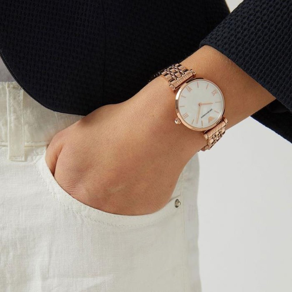 Emporio Armani AR11110 Gianni T-Bar Rose-Gold Tone Women's Watch — view 3