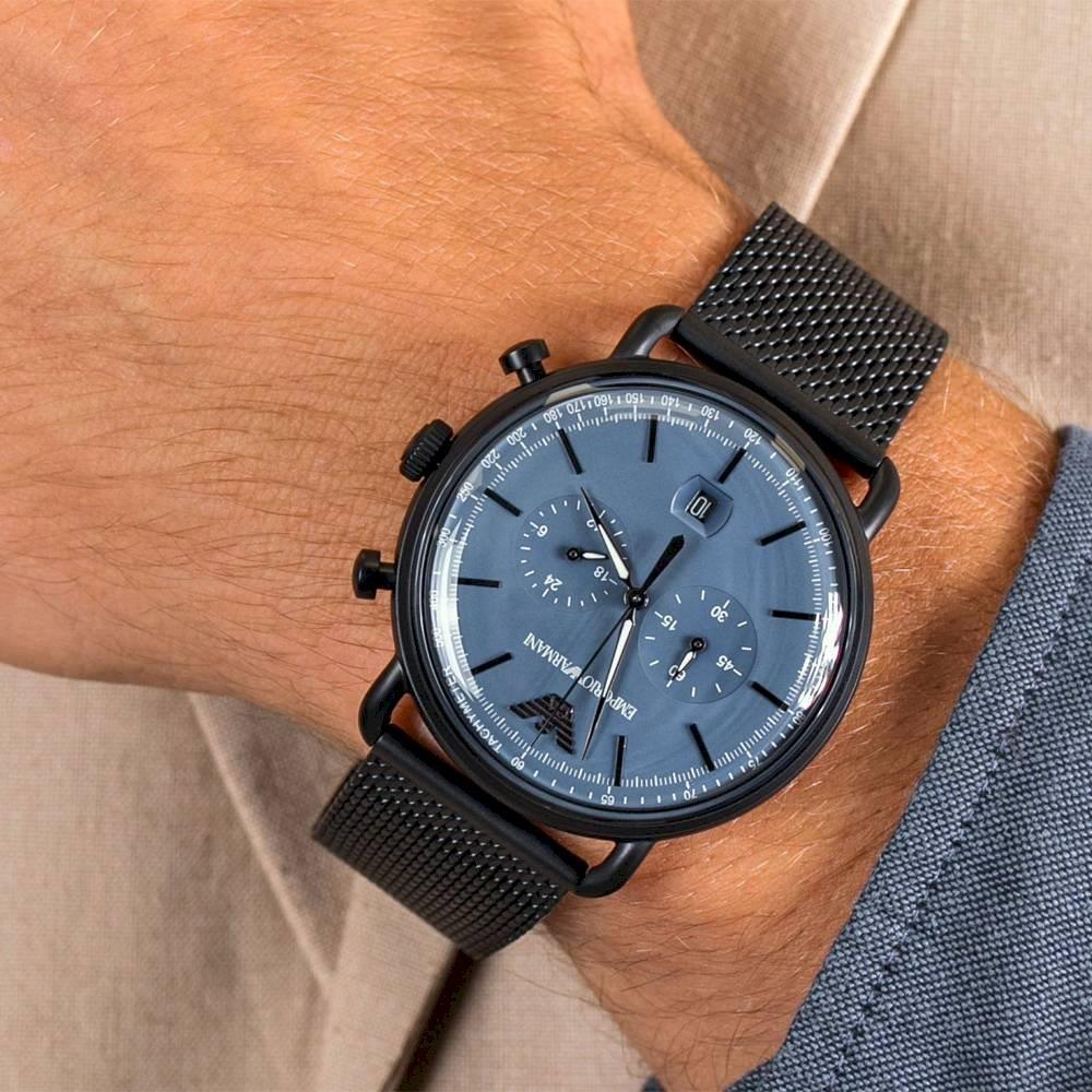 Emporio Armani AR11201 Chronograph Date Mesh Bracelet Strap Men's Watch — view 4