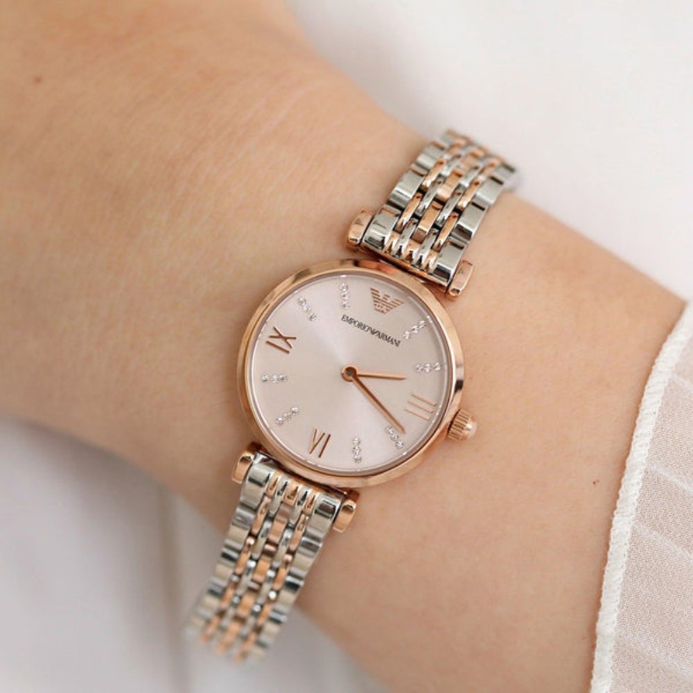 Emporio Armani AR11223 Pink Dial Two Tone Ladies Watch — view 5
