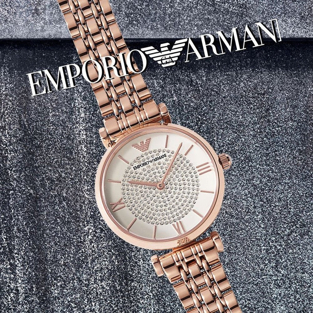 Emporio Armani AR11244 T-Bar Rose Gold Tone Ladies Watch — view 4