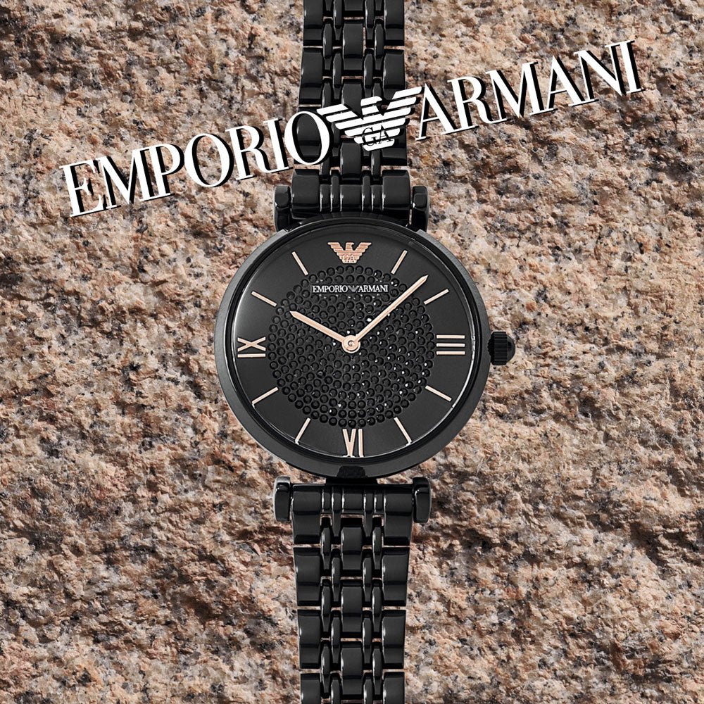 Emporio Armani AR11245 T-Bar Black Ladies Watch — view 4