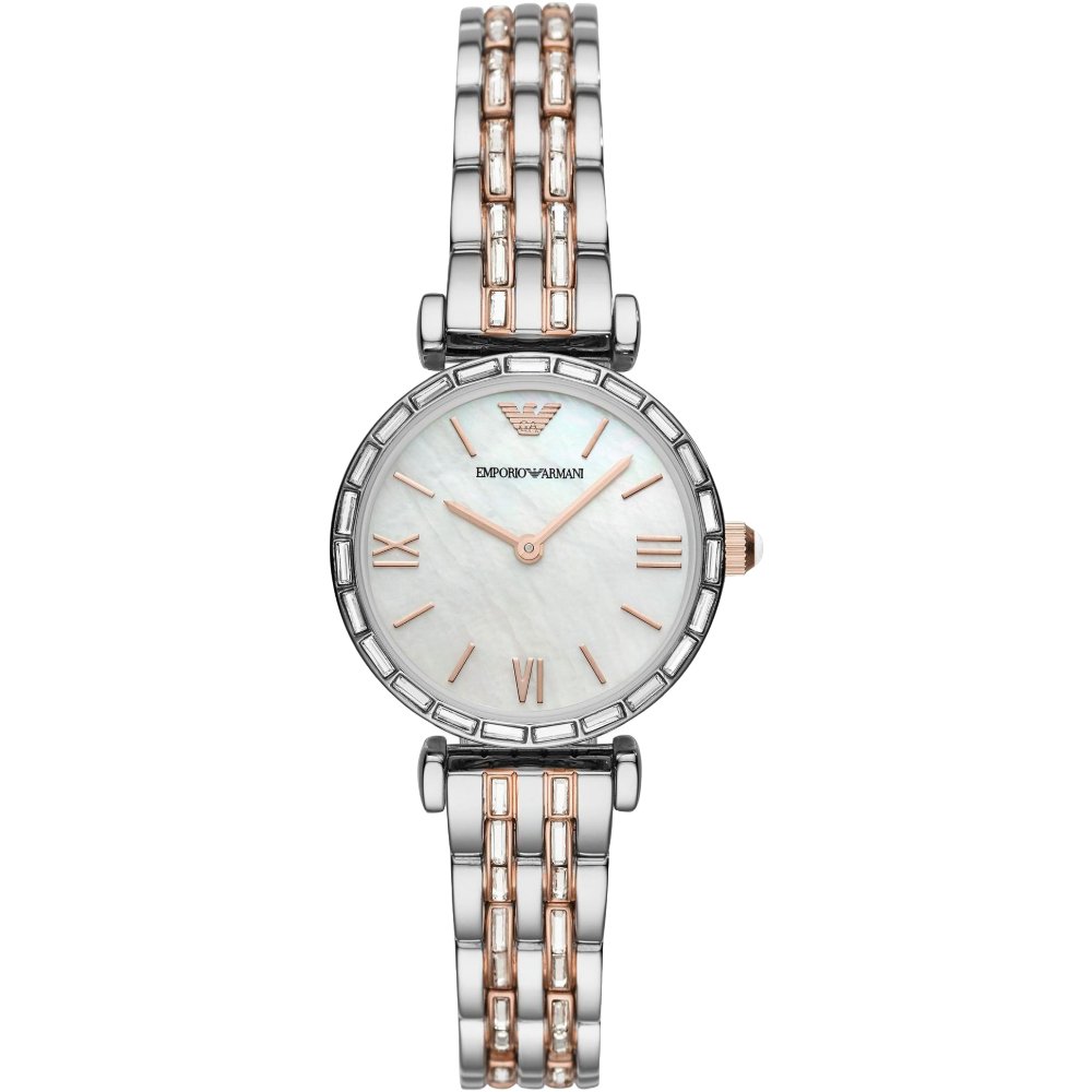 Emporio Armani AR11290 Gianni T-Bar Mother Of Pearl Ladies Watch