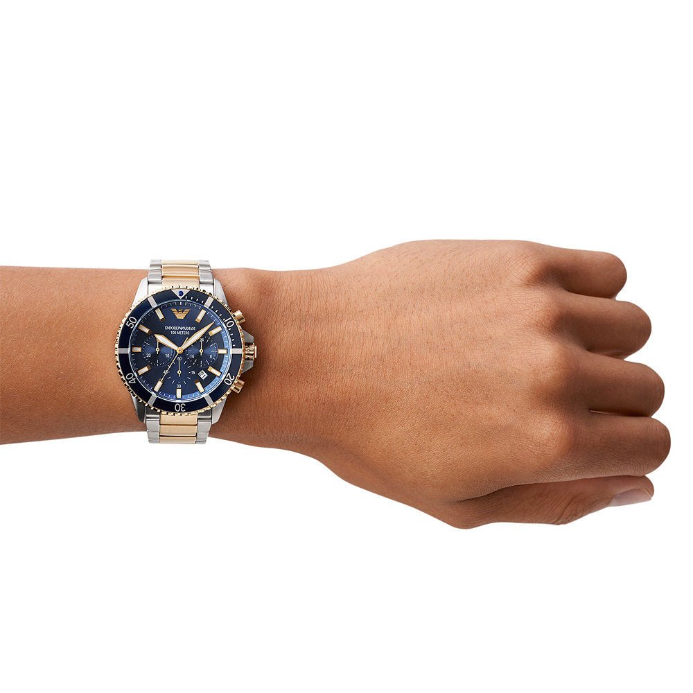 Emporio Armani AR11362 Chronograph Diver Two Tone Men's Watch — view 4