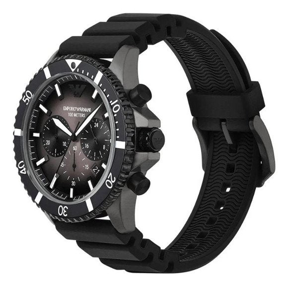 Emporio Armani AR11515 Diver Black Silicone Chronograph Men’s Watch — view 3