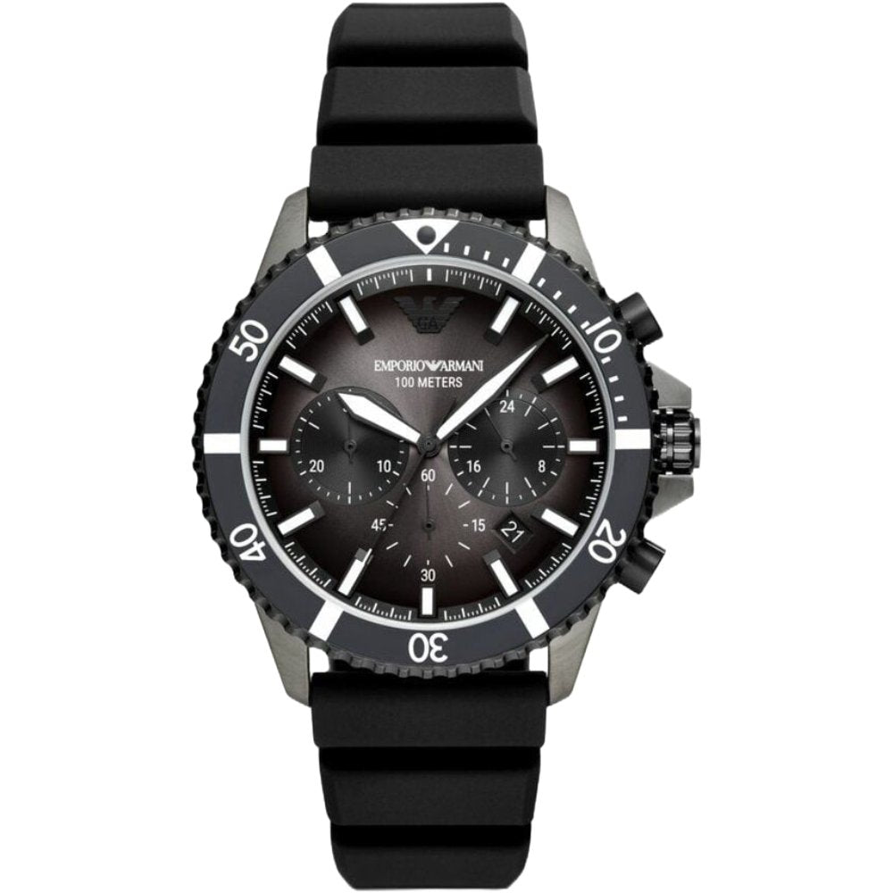 Emporio Armani AR11515 Diver Black Silicone Chronograph Men’s Watch