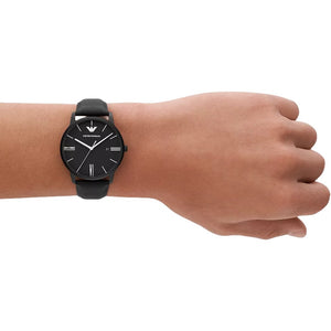Emporio Armani AR11573 Three-Hand Date Black Leather Men’s Watch — view 5