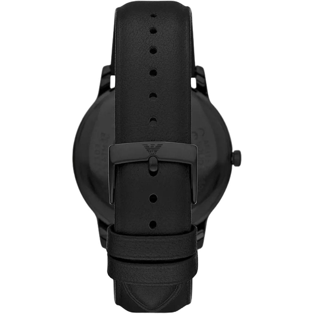 Emporio Armani AR11573 Three-Hand Date Black Leather Men’s Watch — view 2