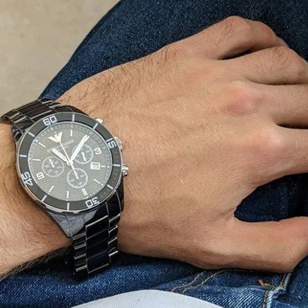 Emporio Armani AR1421 Men's Leo Ceramica Watch — view 4