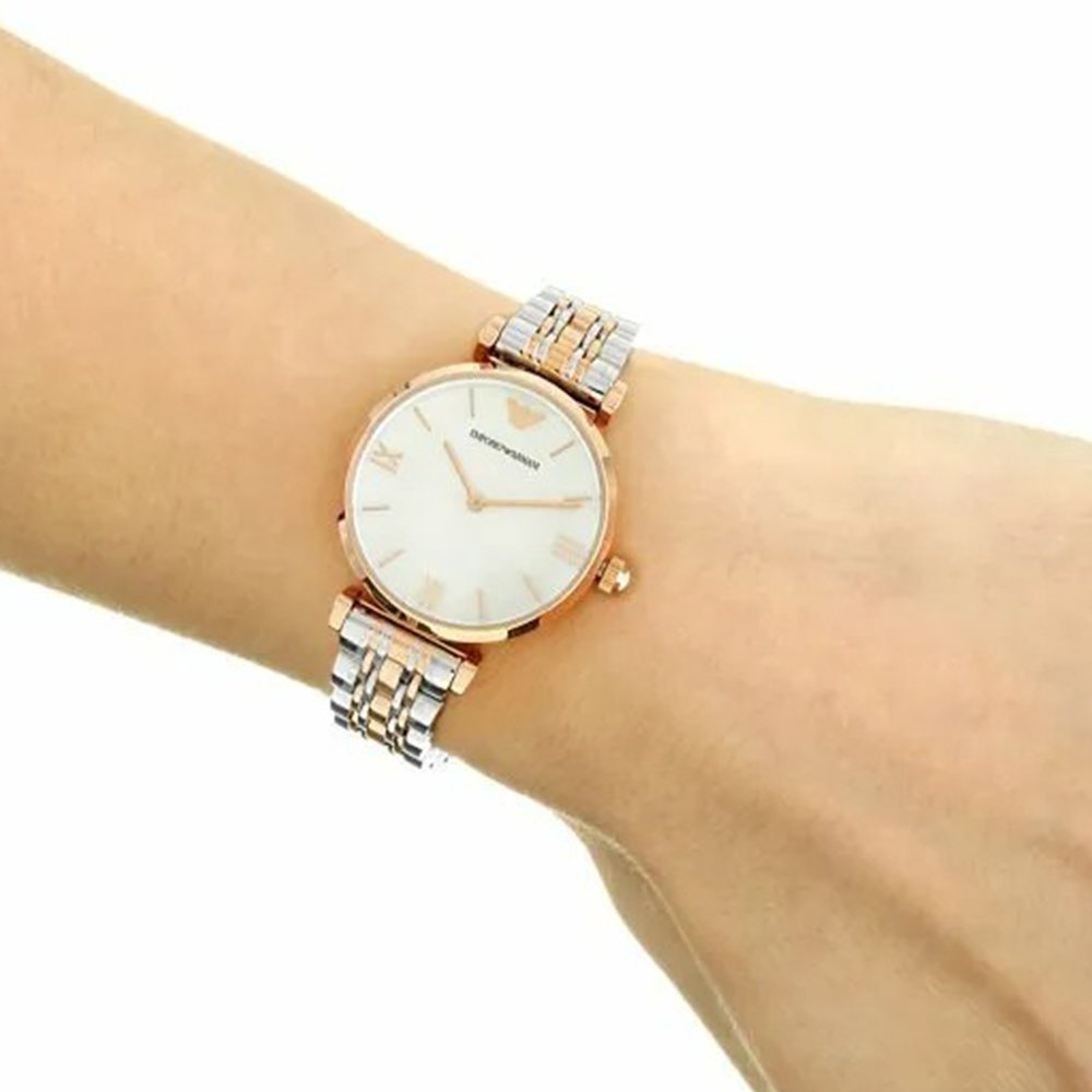Emporio Armani AR1683 Gianni T-Bar Two Tone Ladies Watch — view 4