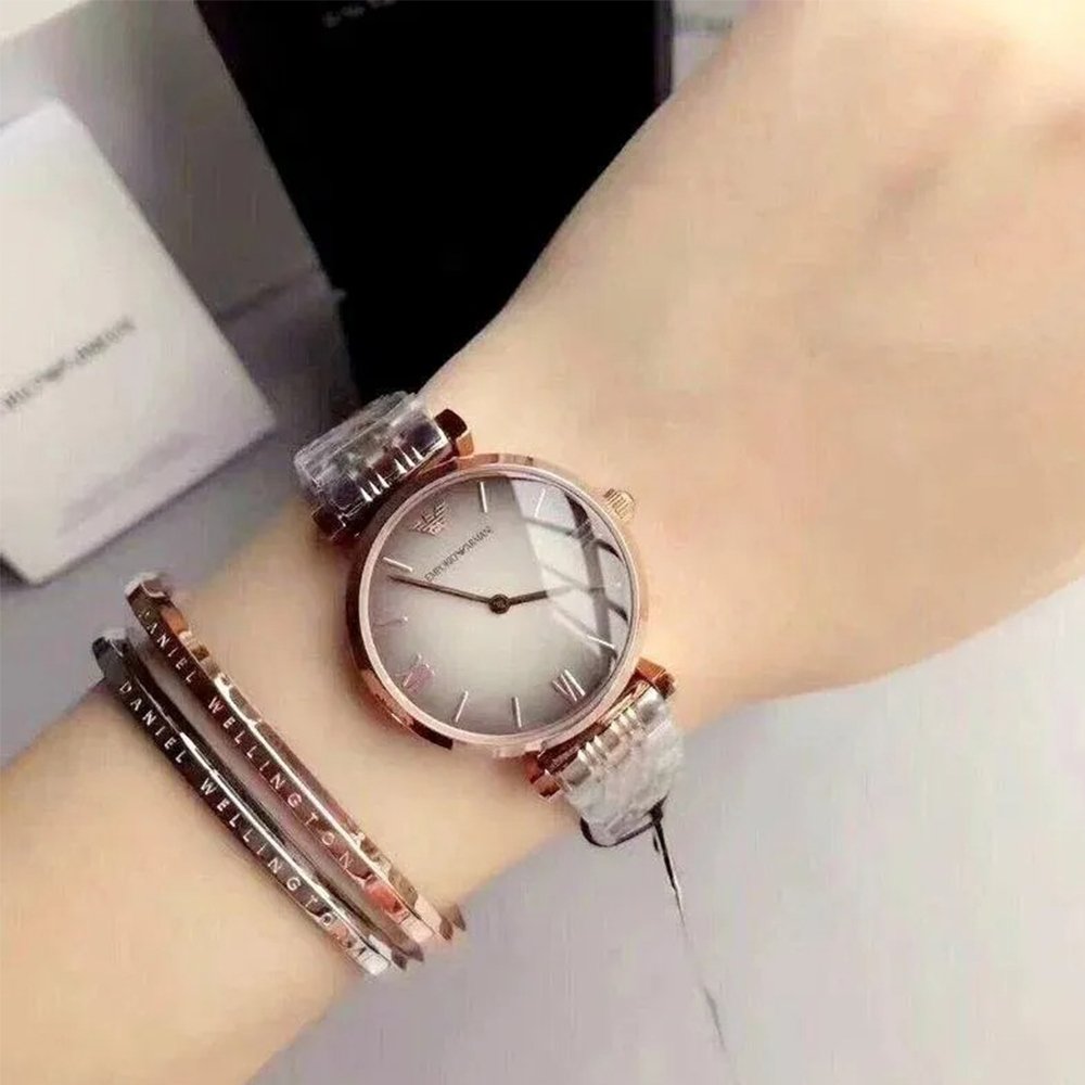 Emporio Armani AR1725 Ladies Watch Gianni T-Bar Two Tone — view 4