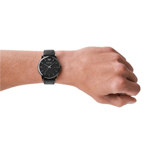 Emporio Armani AR1732 Luigi Classic Black Leather Strap Men's Watch — view 4