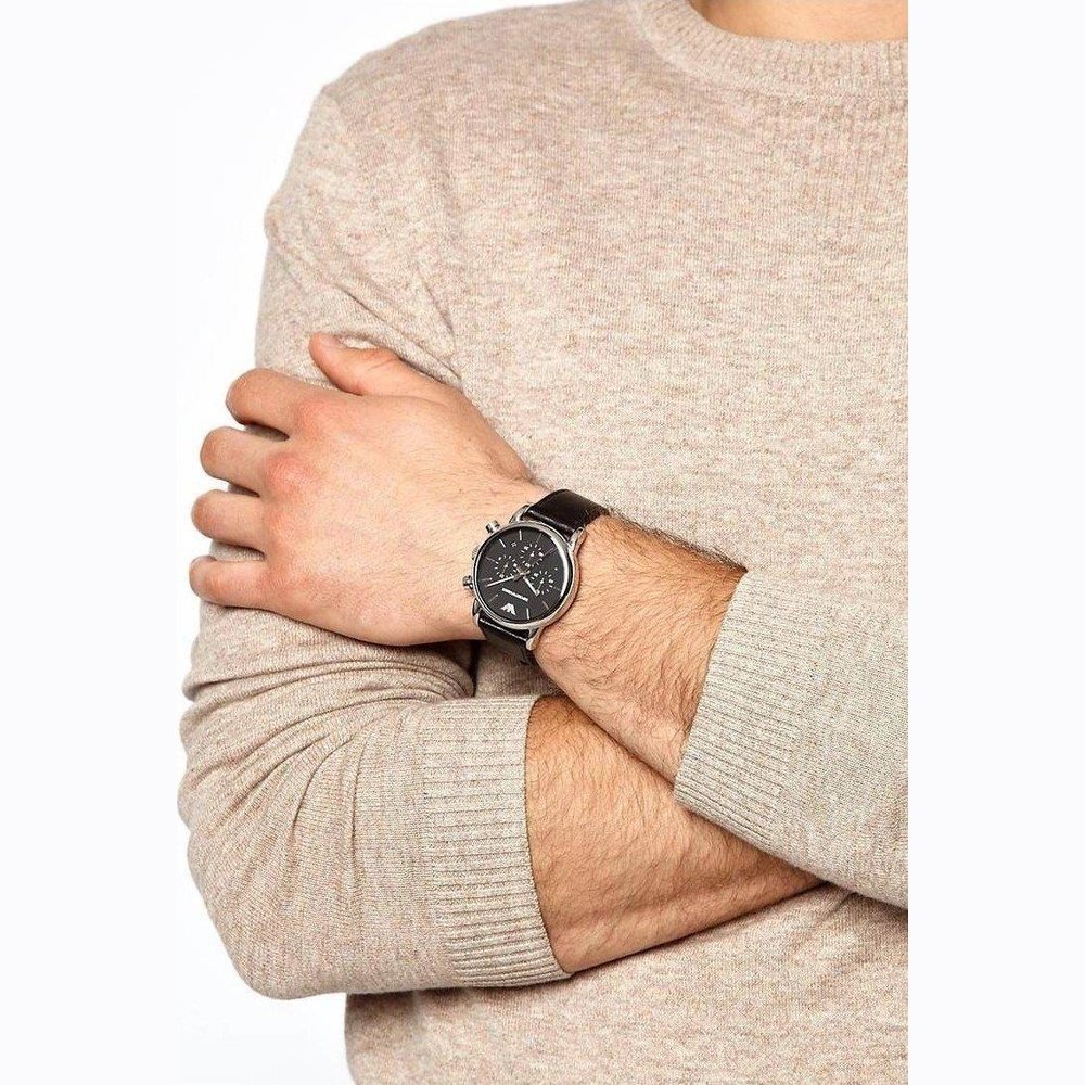 Emporio Armani AR1733 Classic Black Stainless Steel Men's Watch — view 4