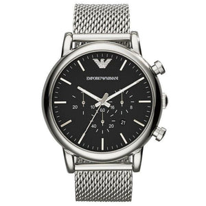 Emporio Armani AR1808 46mm Classic Chronograph Black Dial Men's Watch