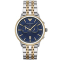 Emporio Armani AR1847 Men's Watch Chronograph Two Tone Blue
