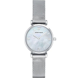 Emporio Armani AR1955 Mother Of Pearl Mesh Bracelet Ladies Watch