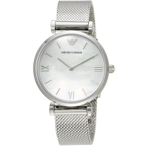 Emporio Armani AR1955 Mother Of Pearl Mesh Bracelet Ladies Watch — view 3