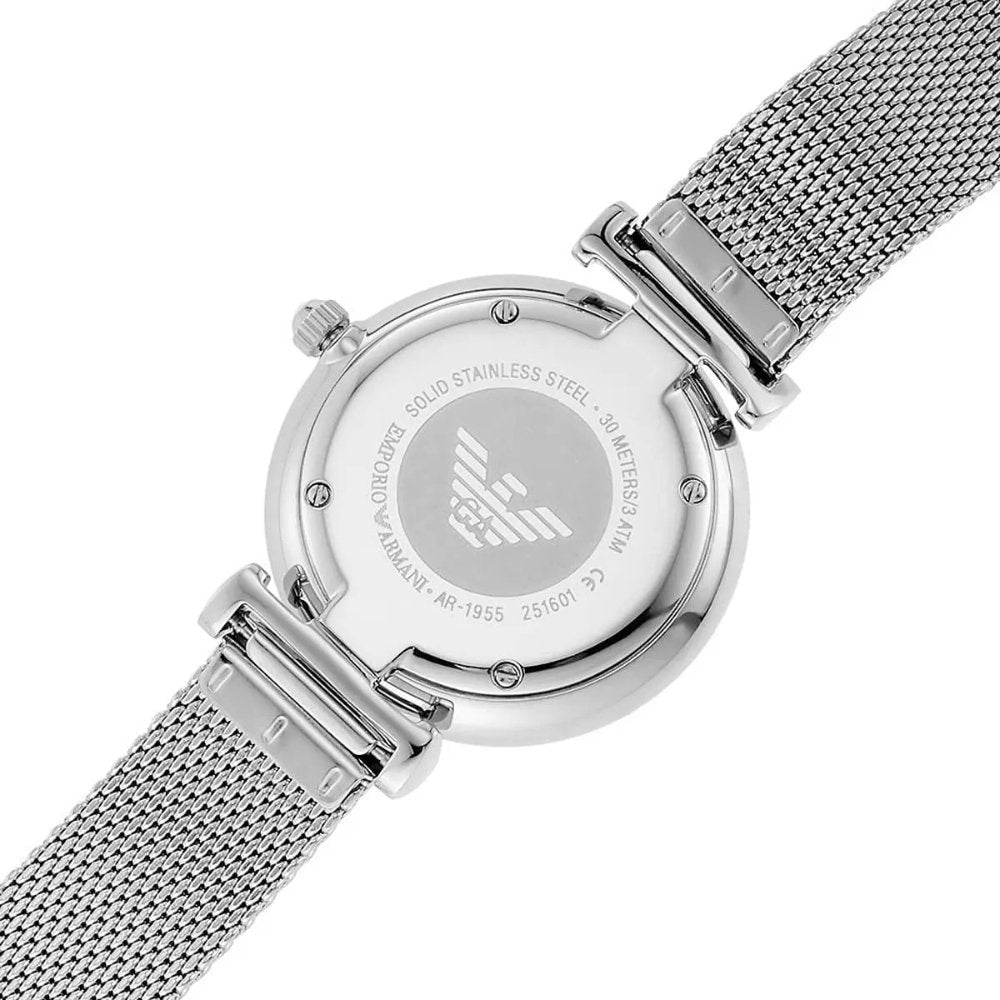 Emporio Armani AR1955 Mother Of Pearl Mesh Bracelet Ladies Watch — view 5