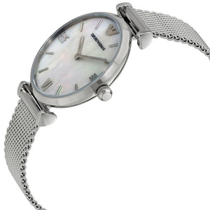 Emporio Armani AR1955 Mother Of Pearl Mesh Bracelet Ladies Watch — view 4