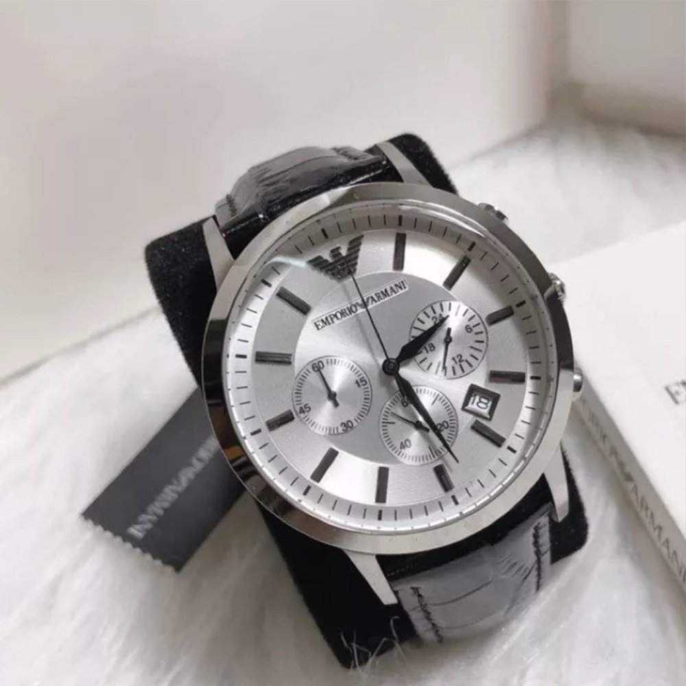 Emporio Armani AR2432 Men's Silver Dial Chronograph Watch — view 4