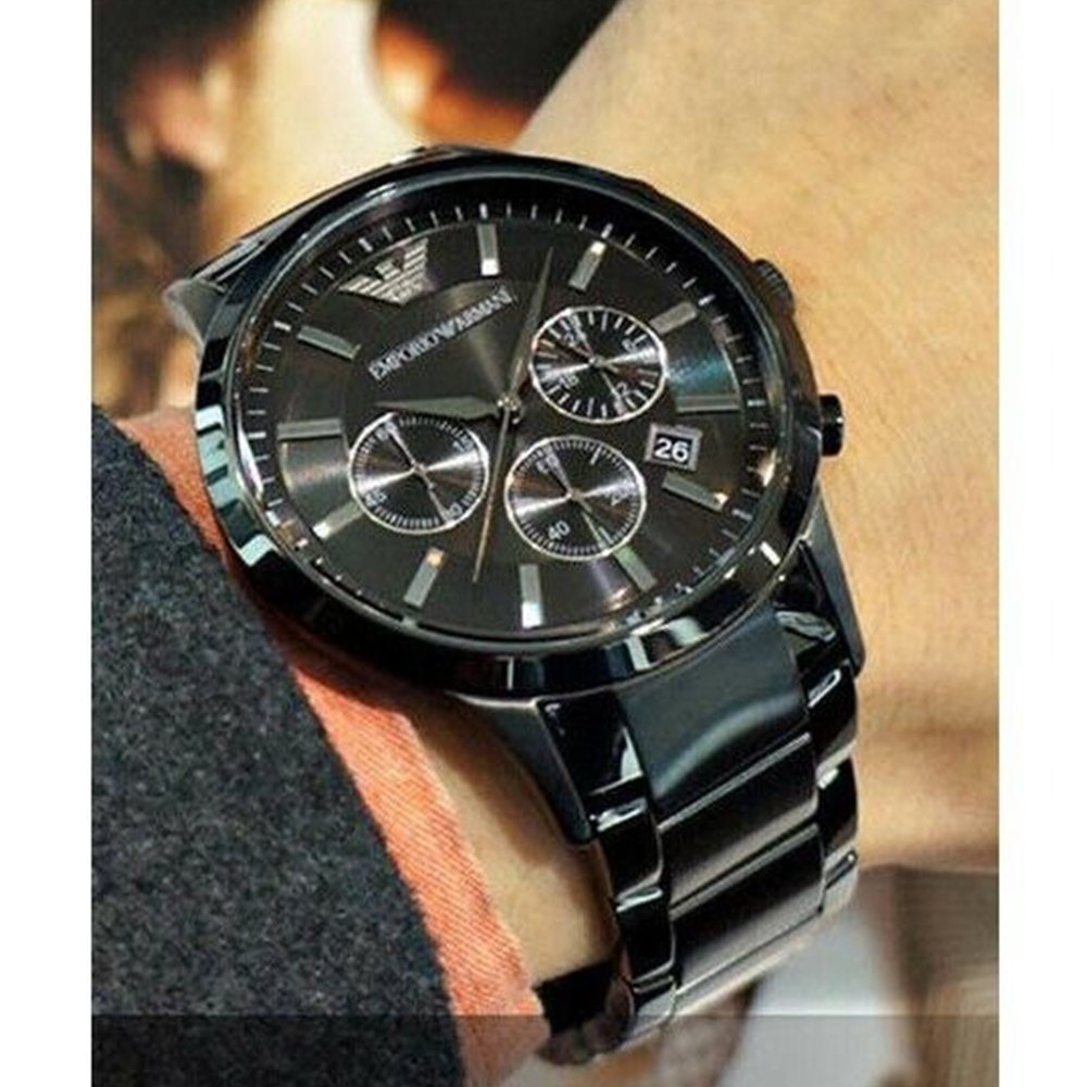 Emporio Armani AR2453 Men's Renato Watch Black — view 4